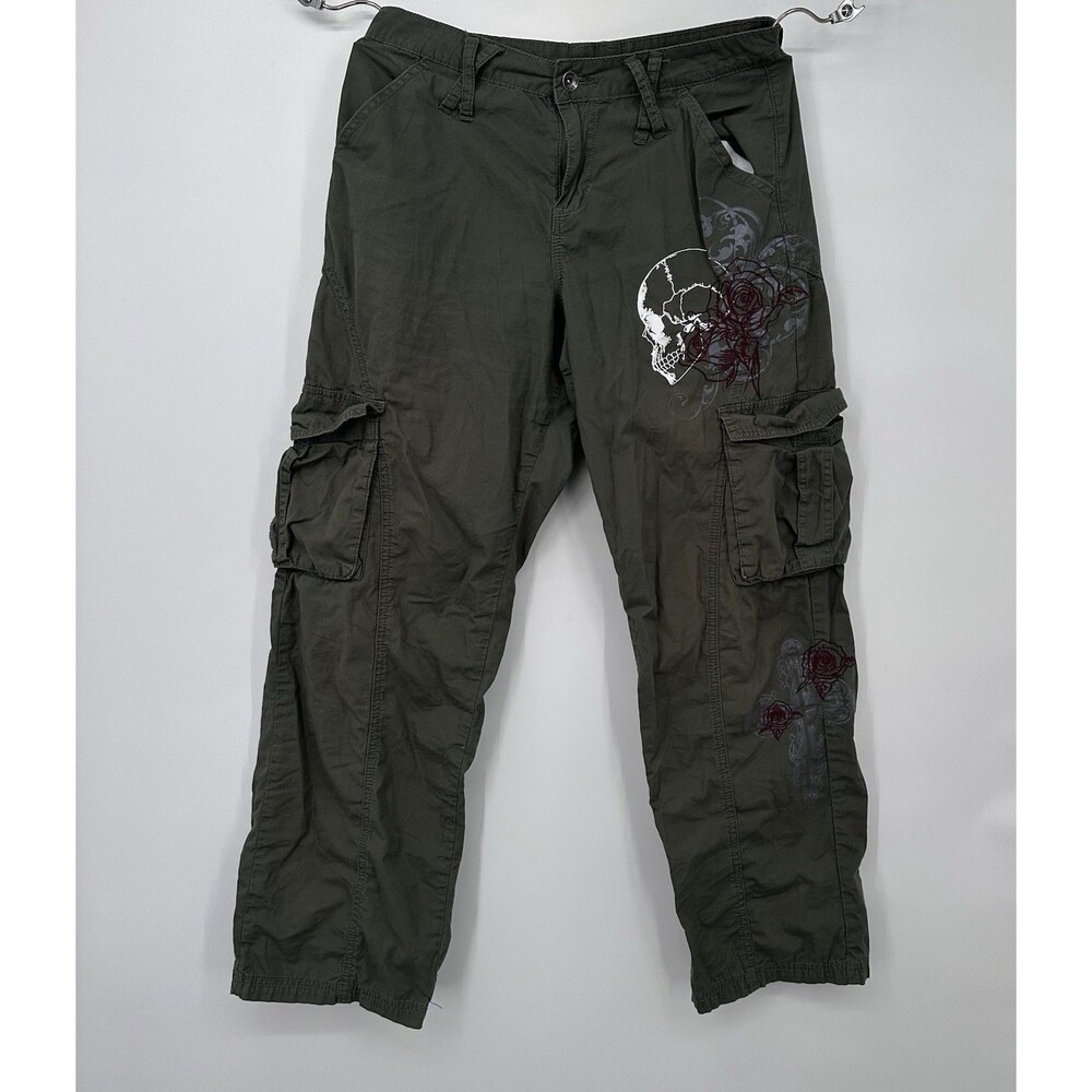 Hot Topic Cargo Carpenter Grunge Punk Retro pants Size‎ 3  Olive Green Pockets